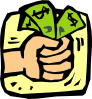 Fist with dollars